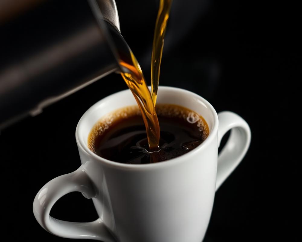 Fresh coffee being poured